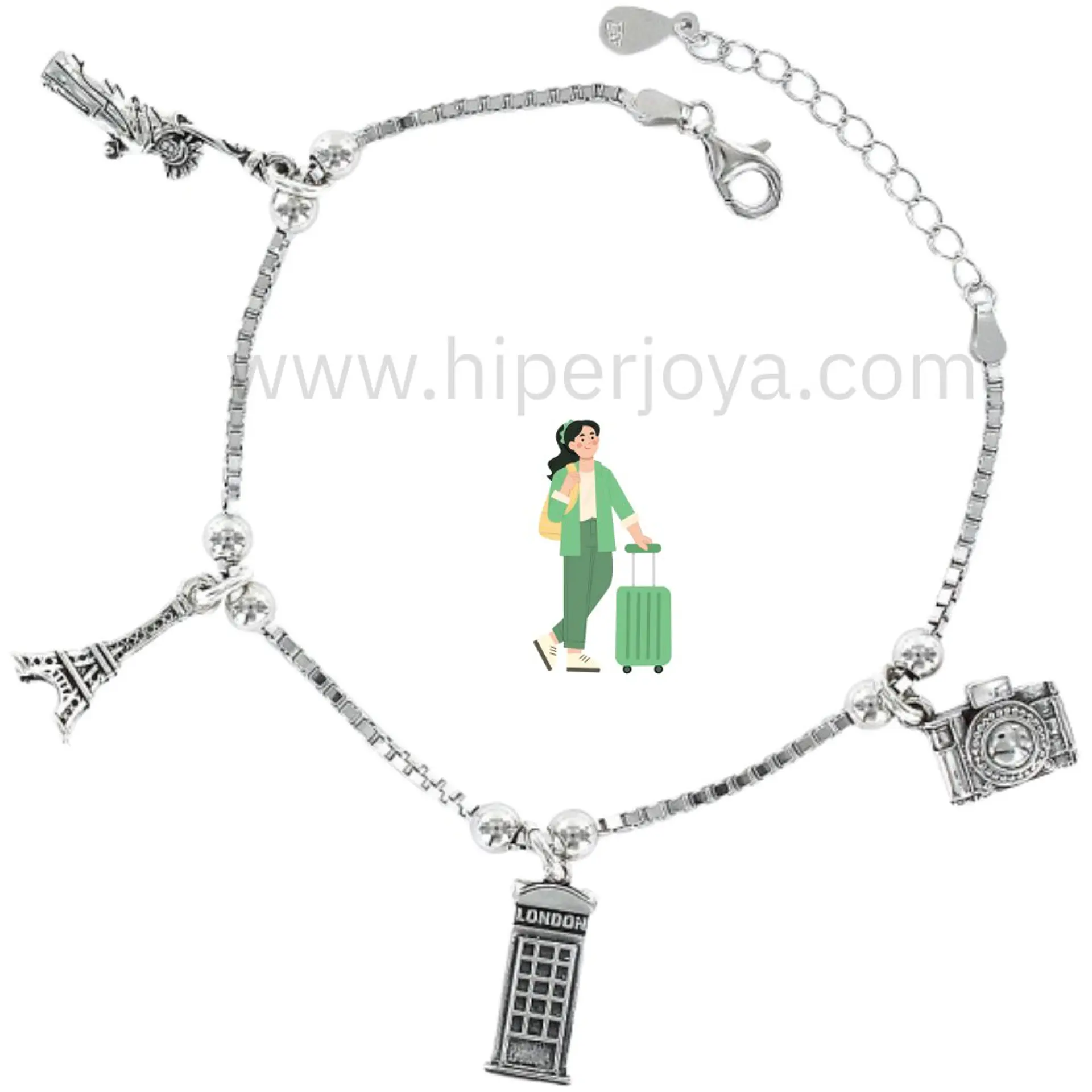 Pulsera de la viajera plata 1