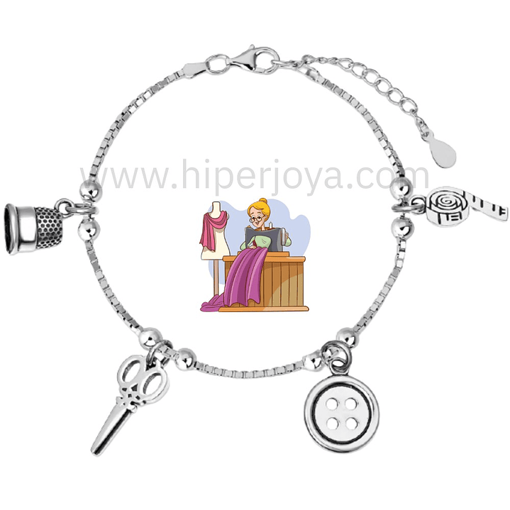 Pulsera de la costurera plata 1
