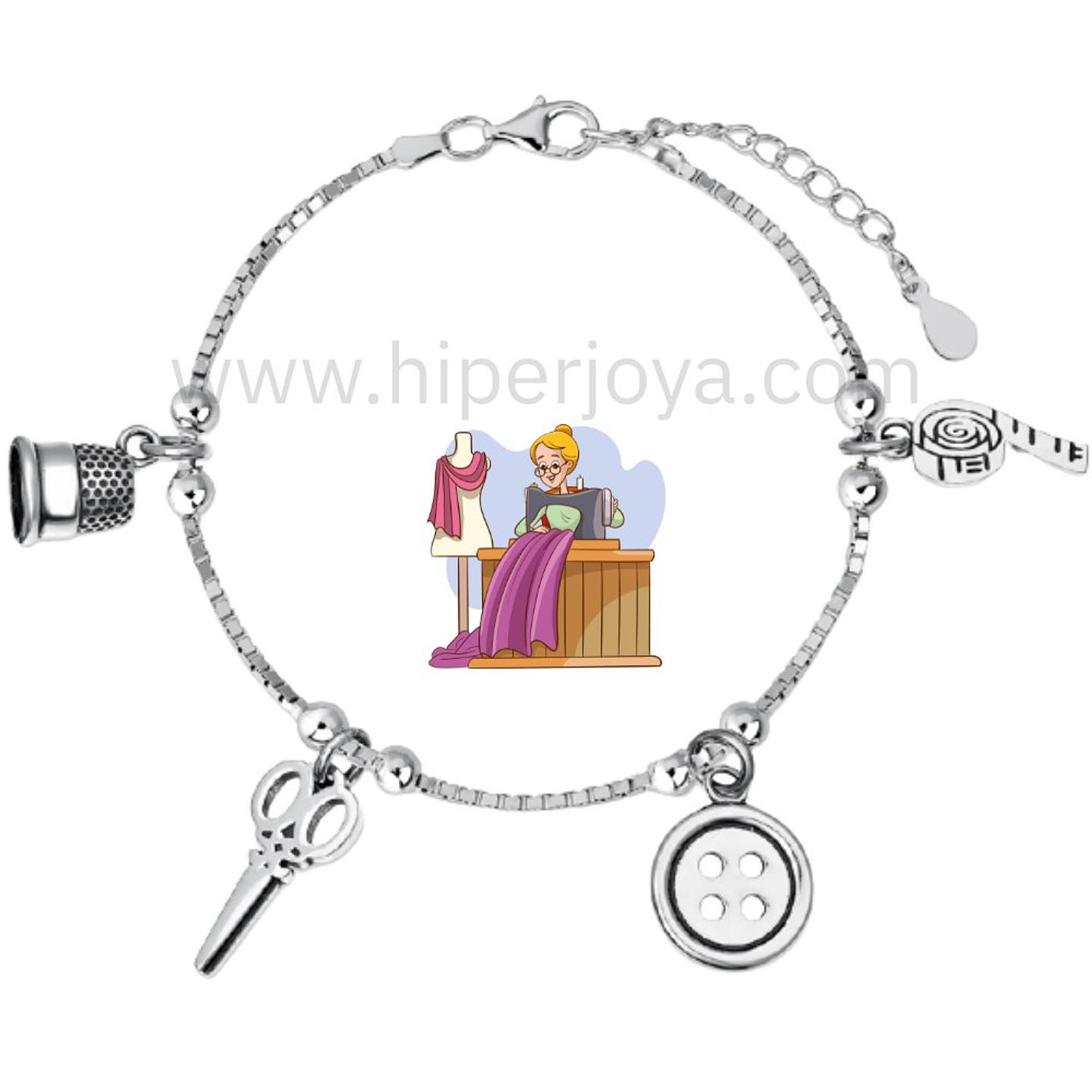 Pulsera de la costurera plata 1