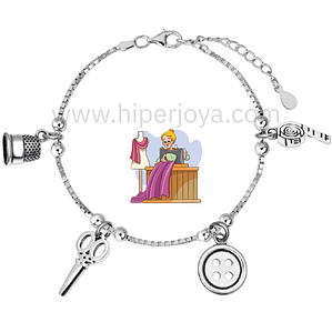Pulsera de la costurera plata