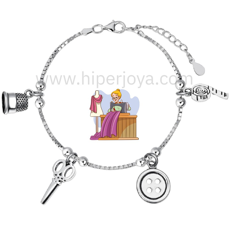 Pulsera de la costurera plata 1
