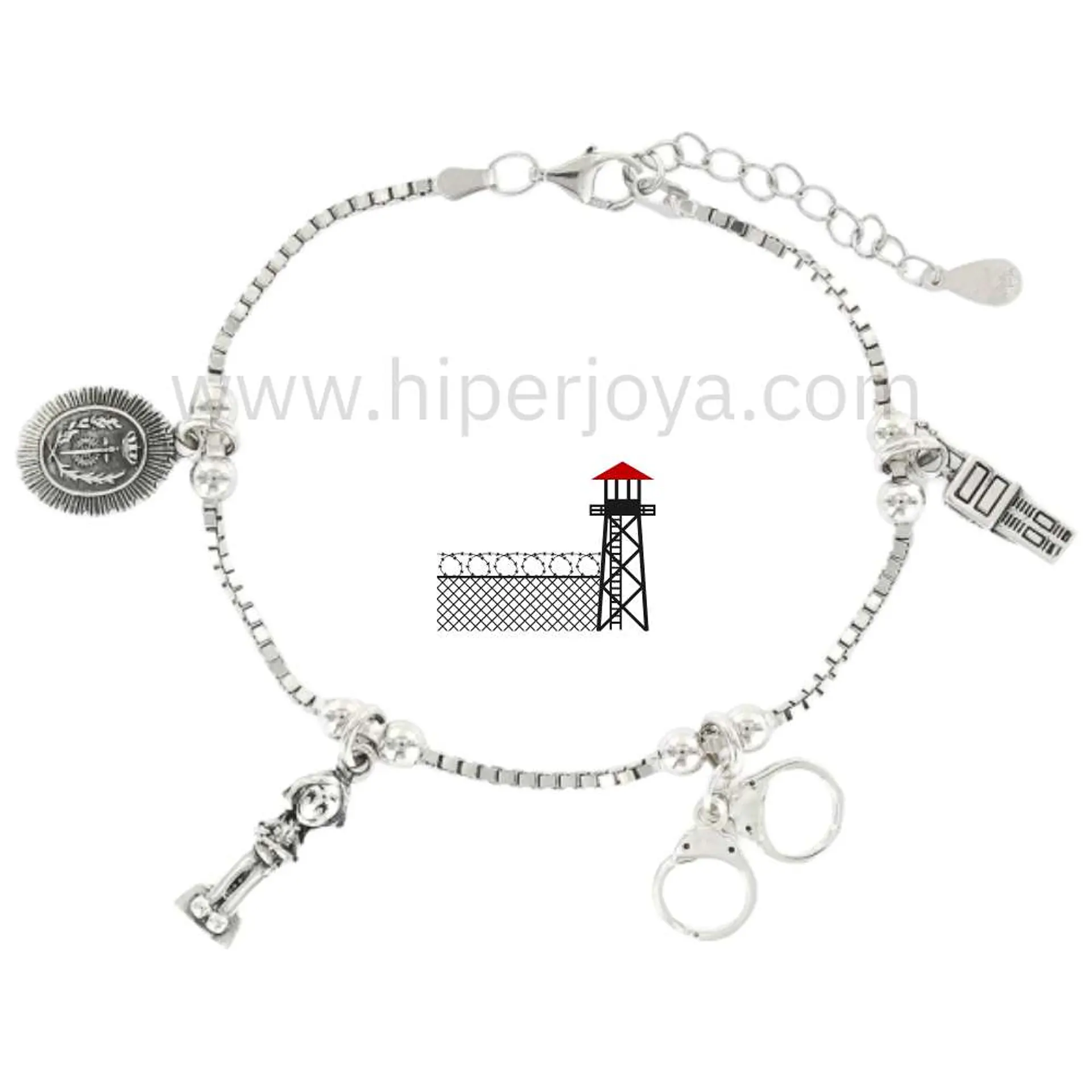 Pulsera funcionaria de prisiones plata 1