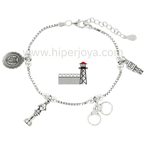 Pulsera funcionaria de prisiones plata