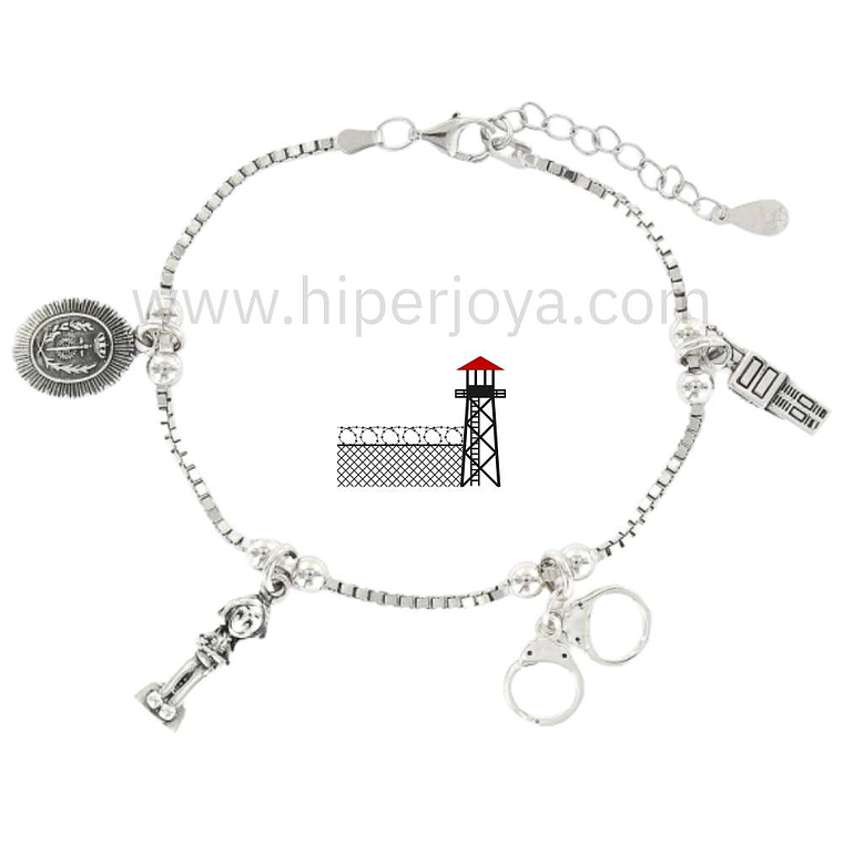 Pulsera funcionaria de prisiones plata 1