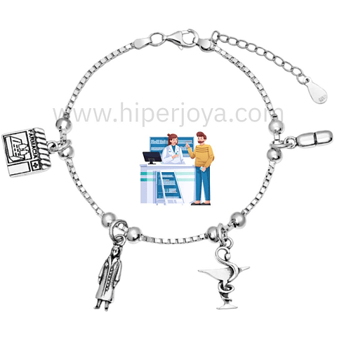 Pulsera de la farmacéutica plata 