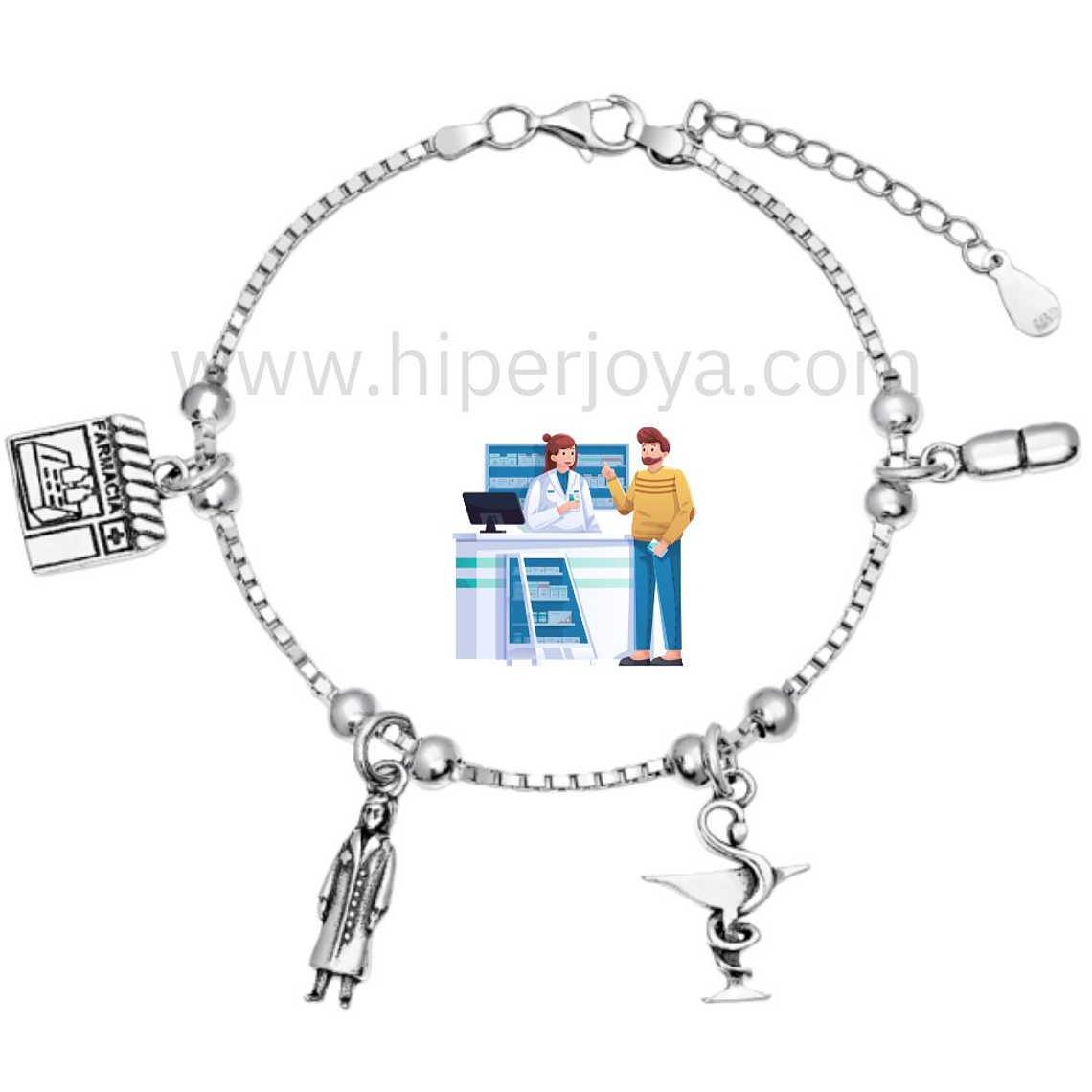 Pulsera de la farmacéutica plata  1