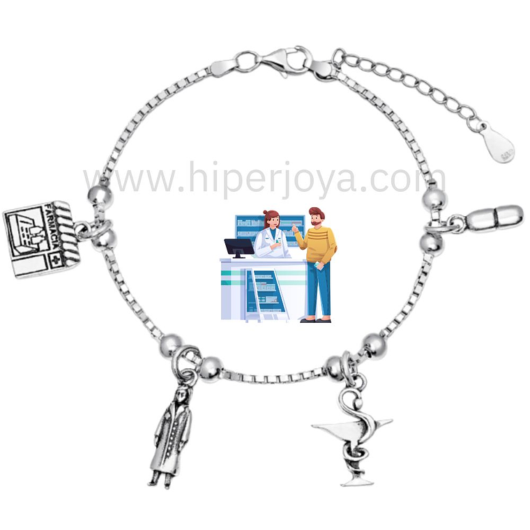 Pulsera de la farmacéutica plata  1