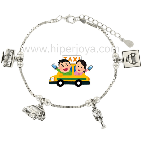 Pulsera de la conductora de taxi plata 