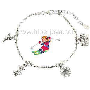 Pulsera de la esquiadora plata