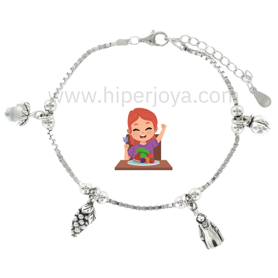 Pulsera de la vegana plata 1