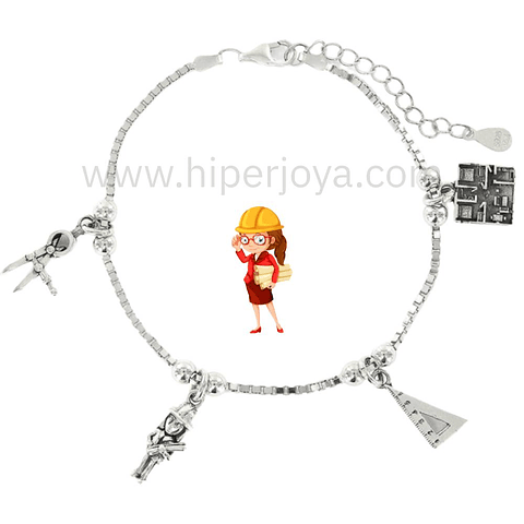 Pulsera de la arquitecta plata