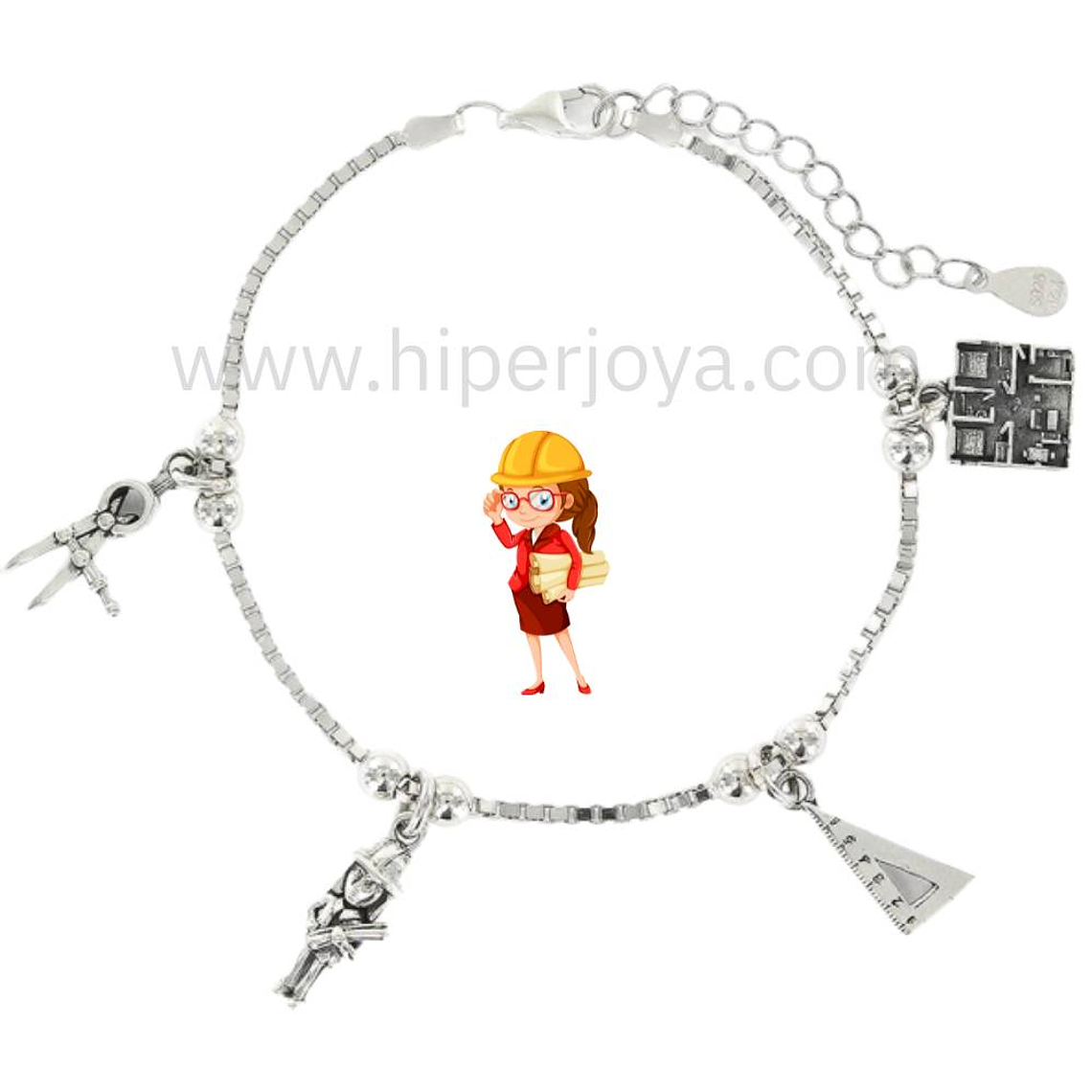 Pulsera de la arquitecta plata 1