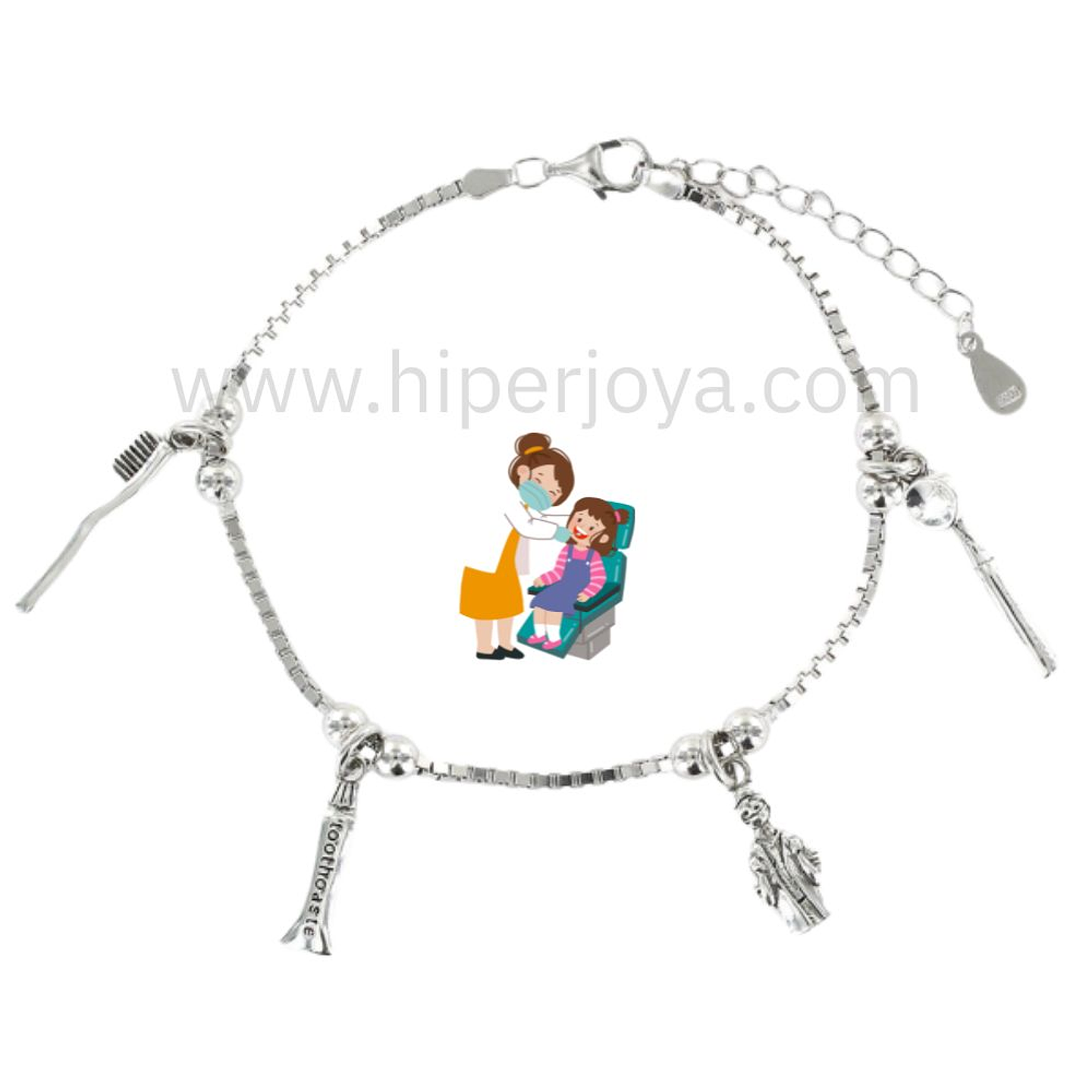 Pulsera de la dentista plata 1