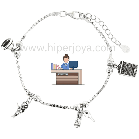 Pulsera de la recepcionista plata 