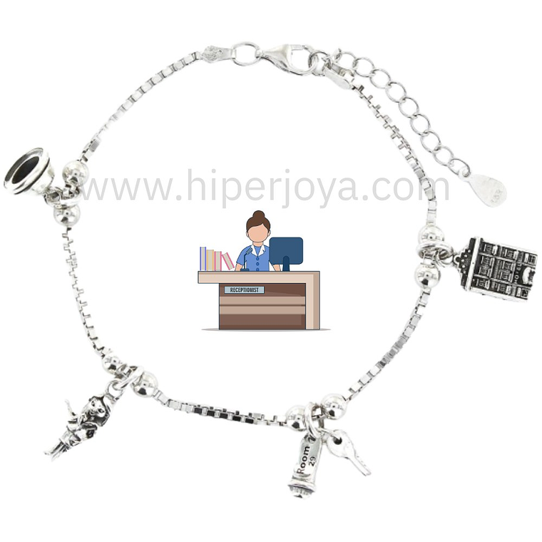 Pulsera de la recepcionista plata  1