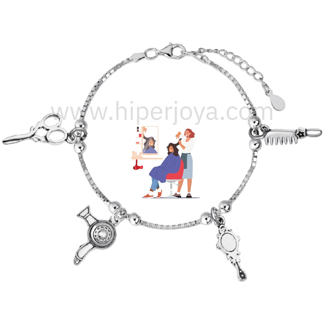 Pulsera de la peluquera plata  1
