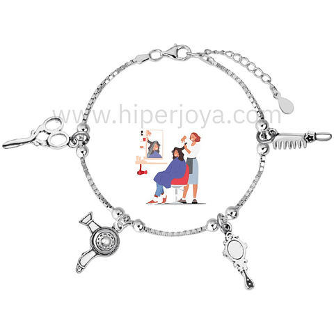 Pulsera de la peluquera plata 