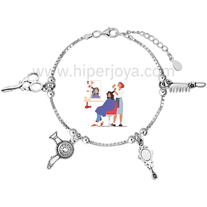 Pulsera de la peluquera plata 