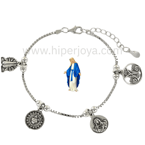 Pulsera de la Virgen Inmaculada plata
