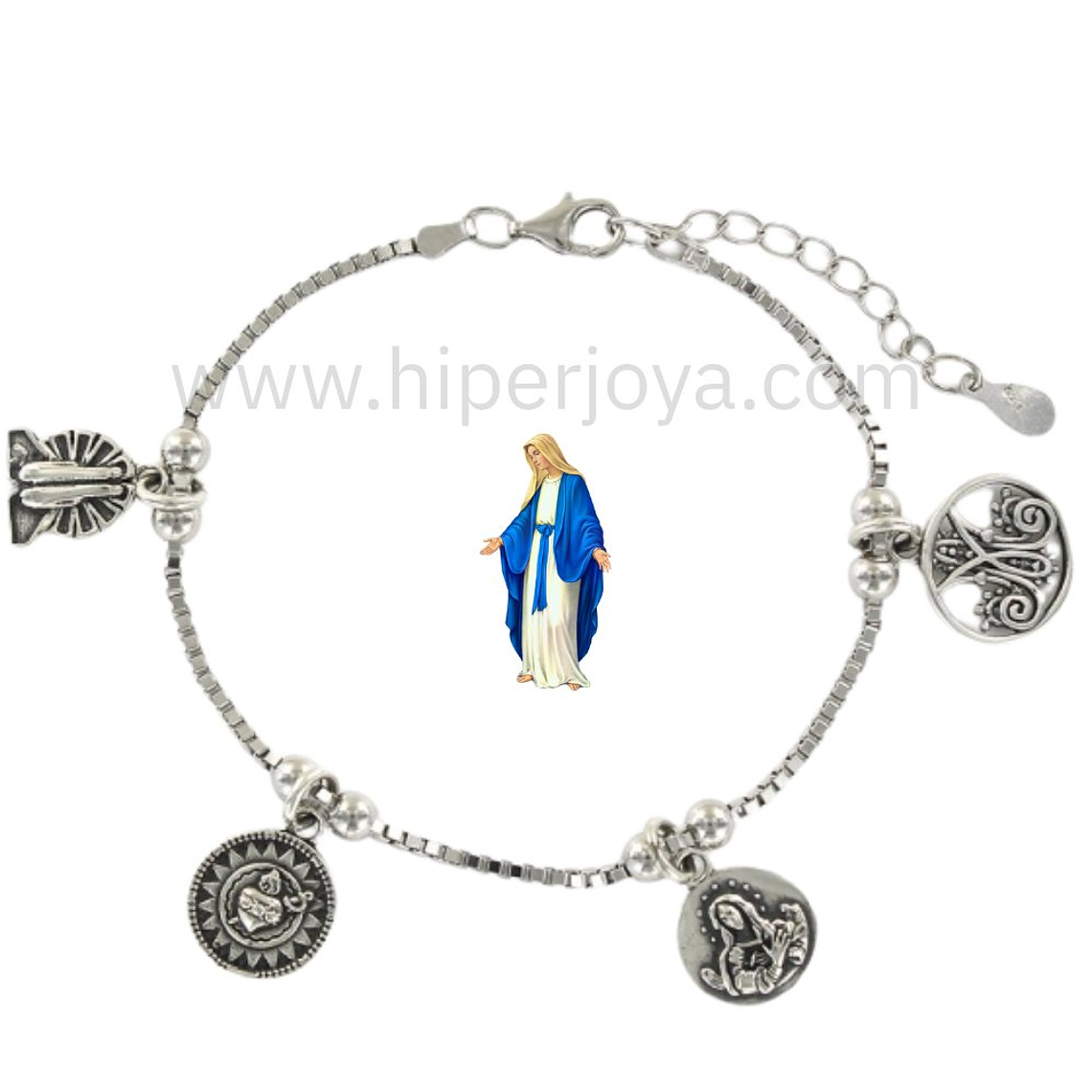 Pulsera de la Virgen Inmaculada plata 1