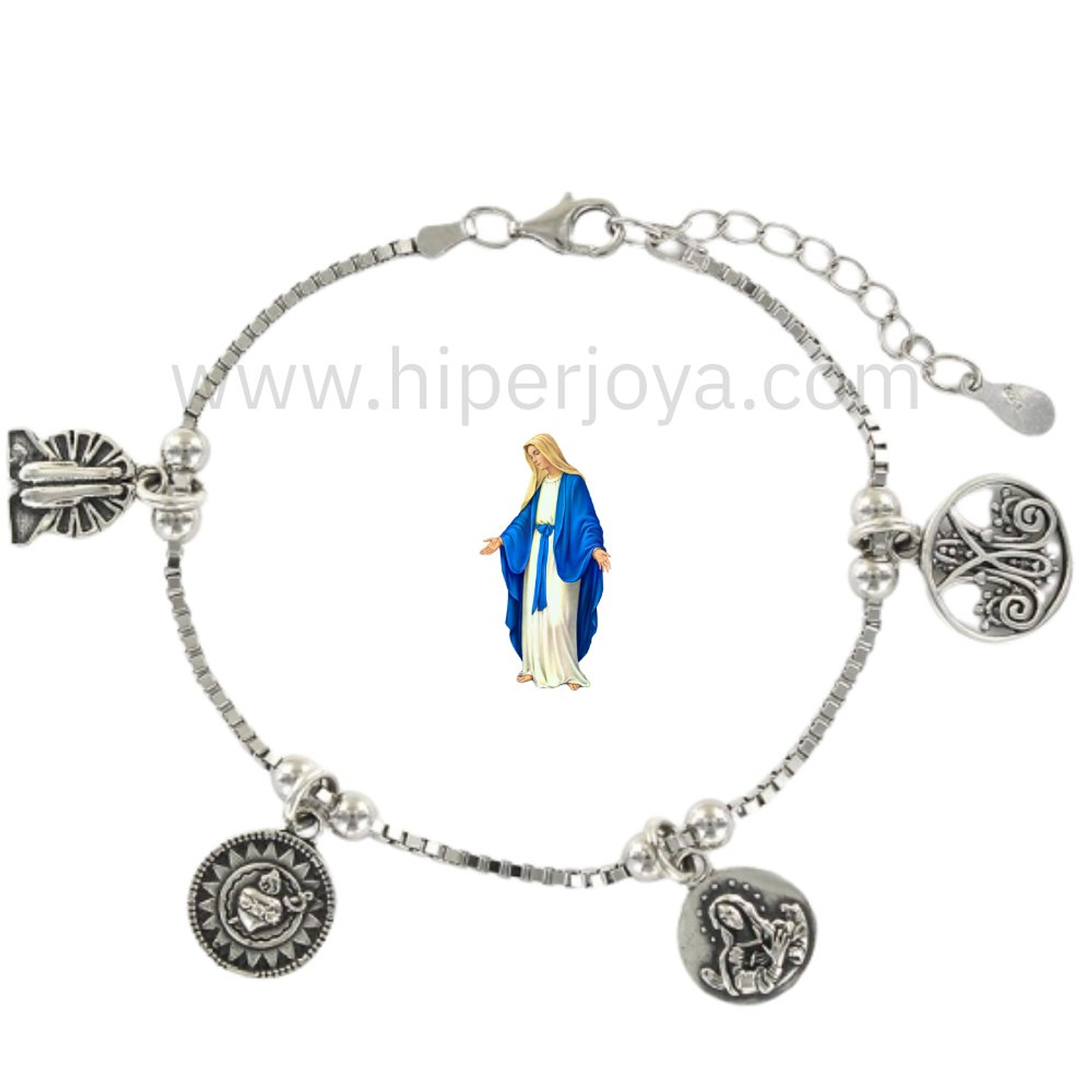 Pulsera de la Virgen Inmaculada plata 1