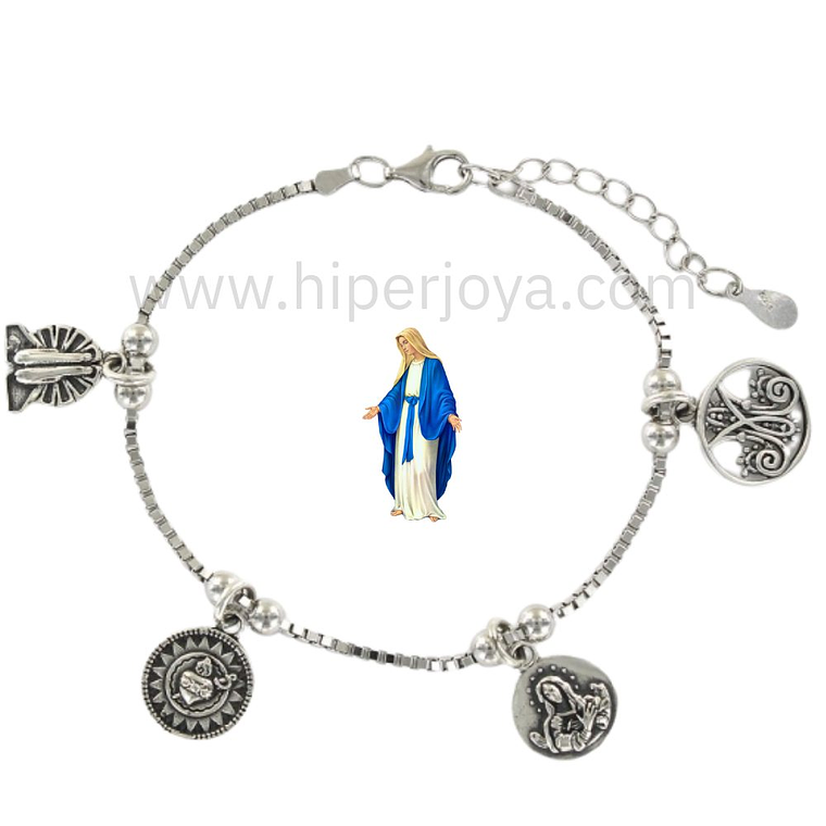 Pulsera de la Virgen Inmaculada plata 1