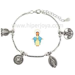 Pulsera de la Virgen Milagrosa plata
