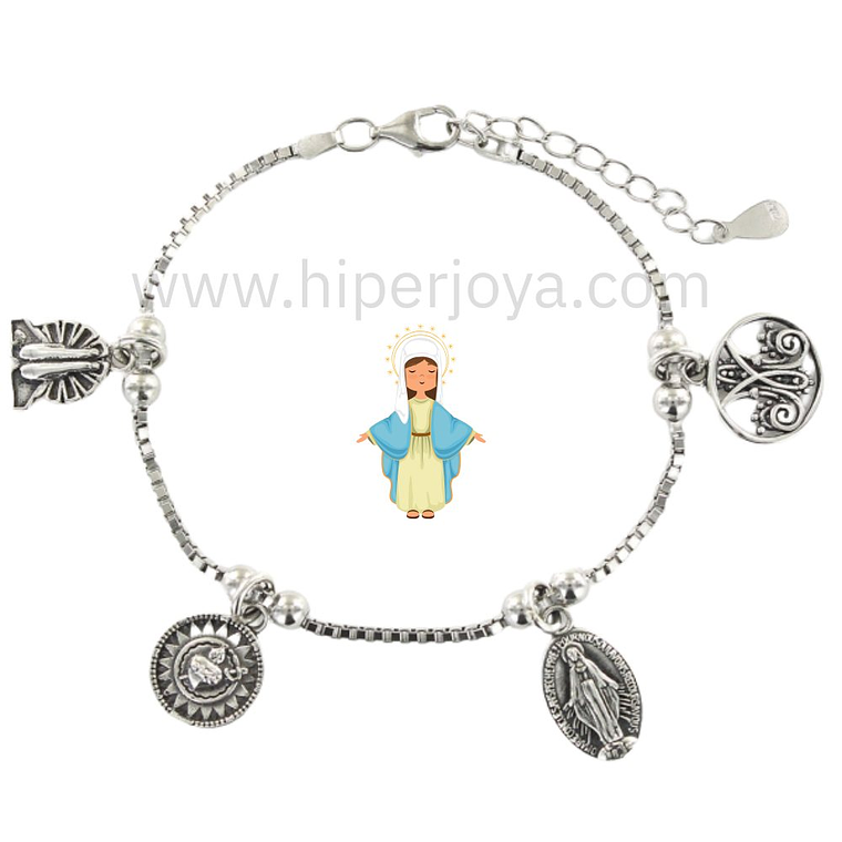 Pulsera de la Virgen Milagrosa plata 1