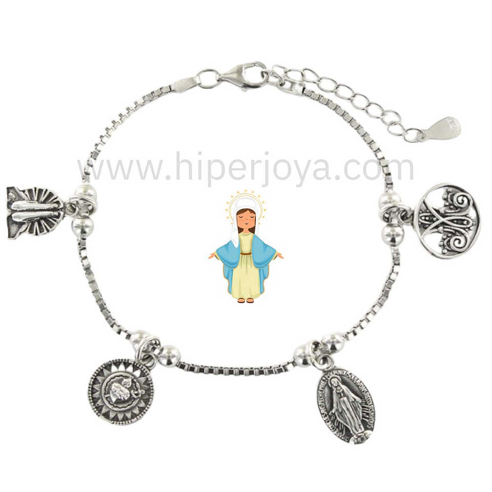 Pulsera de la Virgen Milagrosa plata 1