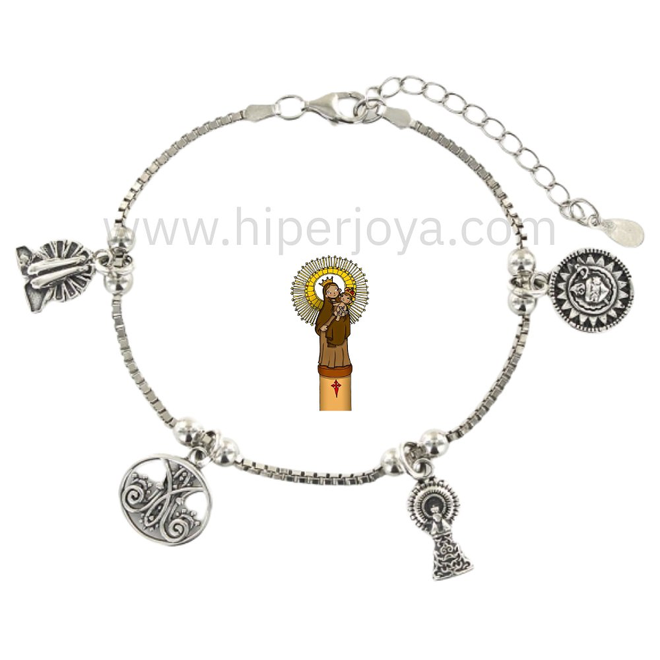 Pulsera nuestra Señora del Pilar plata 1