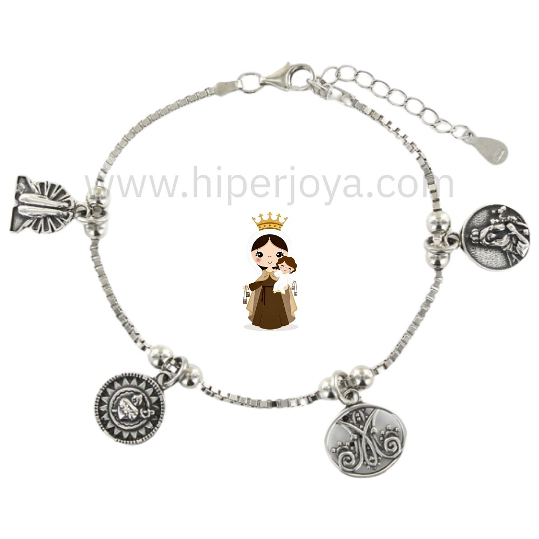 Pulsera Virgen del Carmen plata 1
