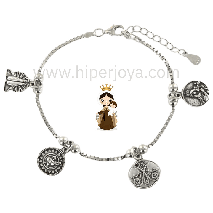 Pulsera Virgen del Carmen plata 1