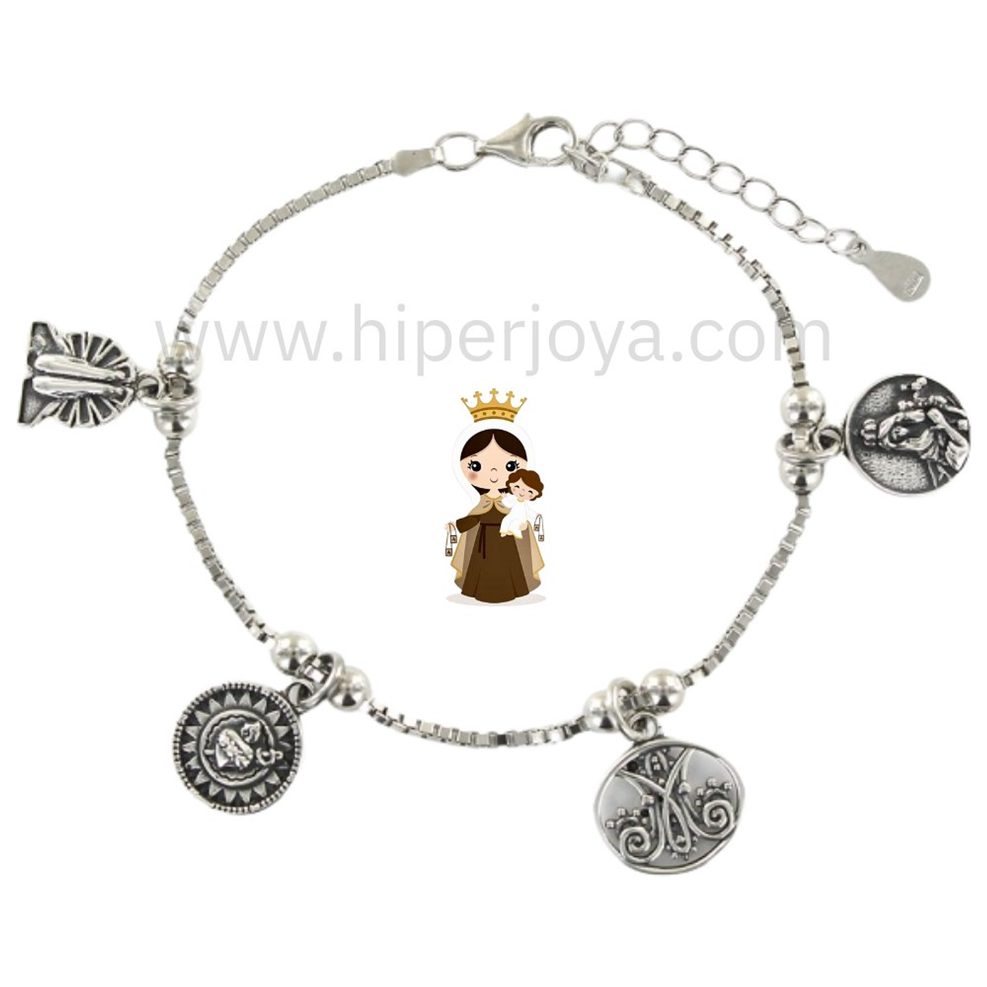 Pulsera Virgen del Carmen plata 1