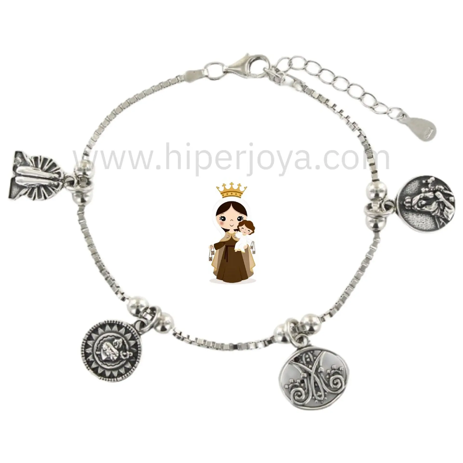 Pulsera Virgen del Carmen plata 1