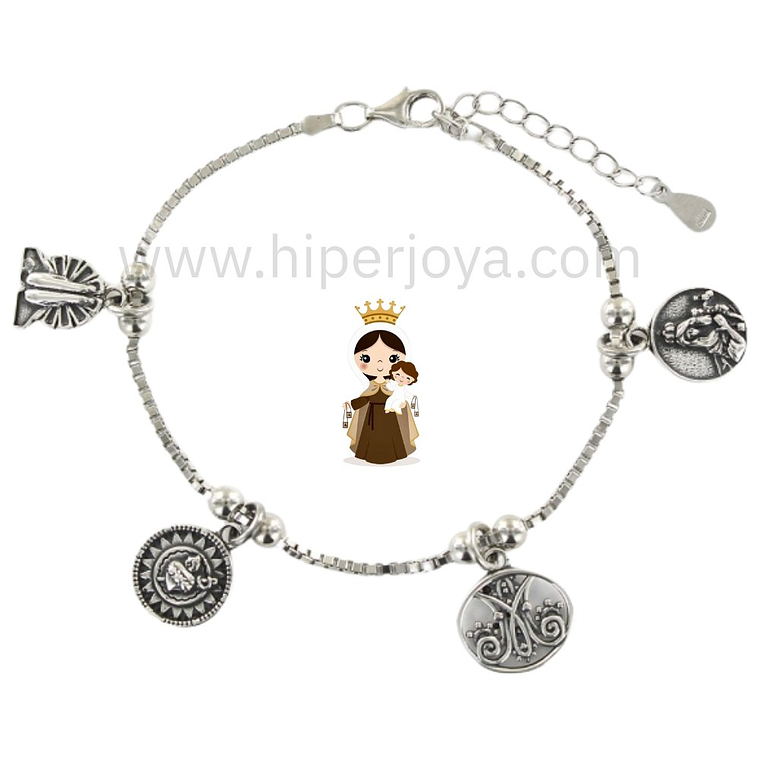 Pulsera Virgen del Carmen plata 1