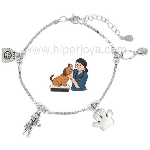 Pulsera de la veterinaria plata