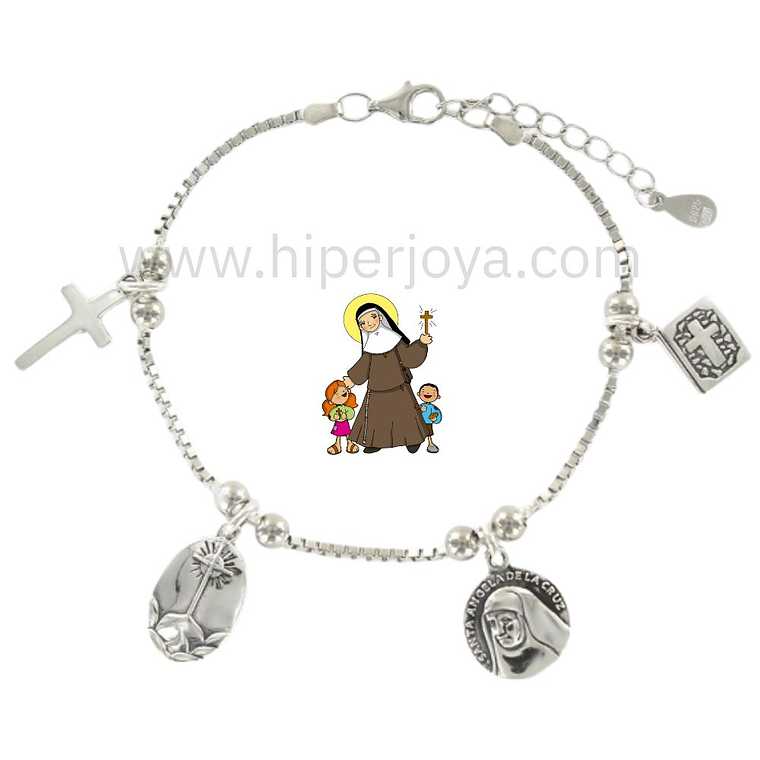 Pulsera Santa Angela de la Cruz plata 1