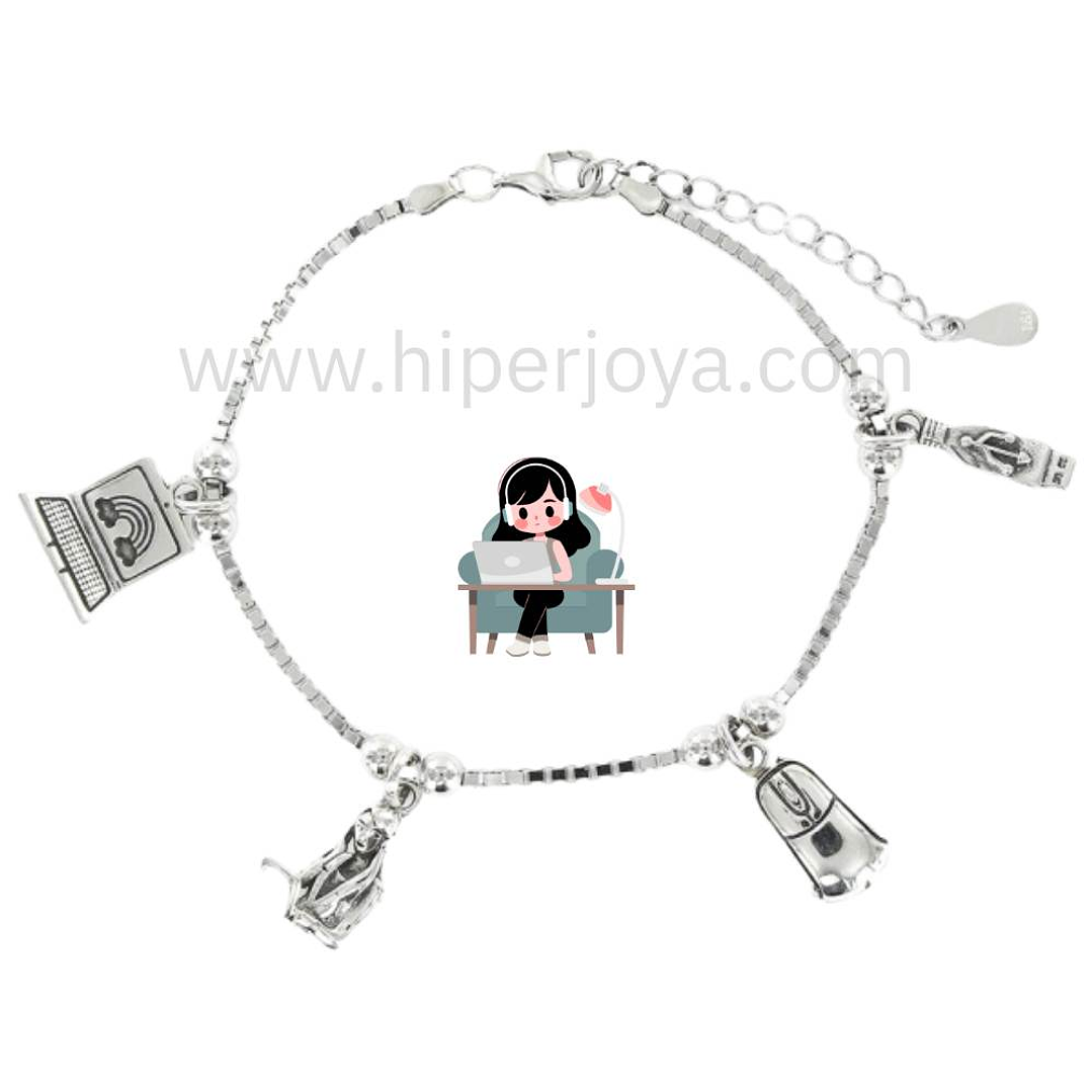 Pulsera de la informática plata  1