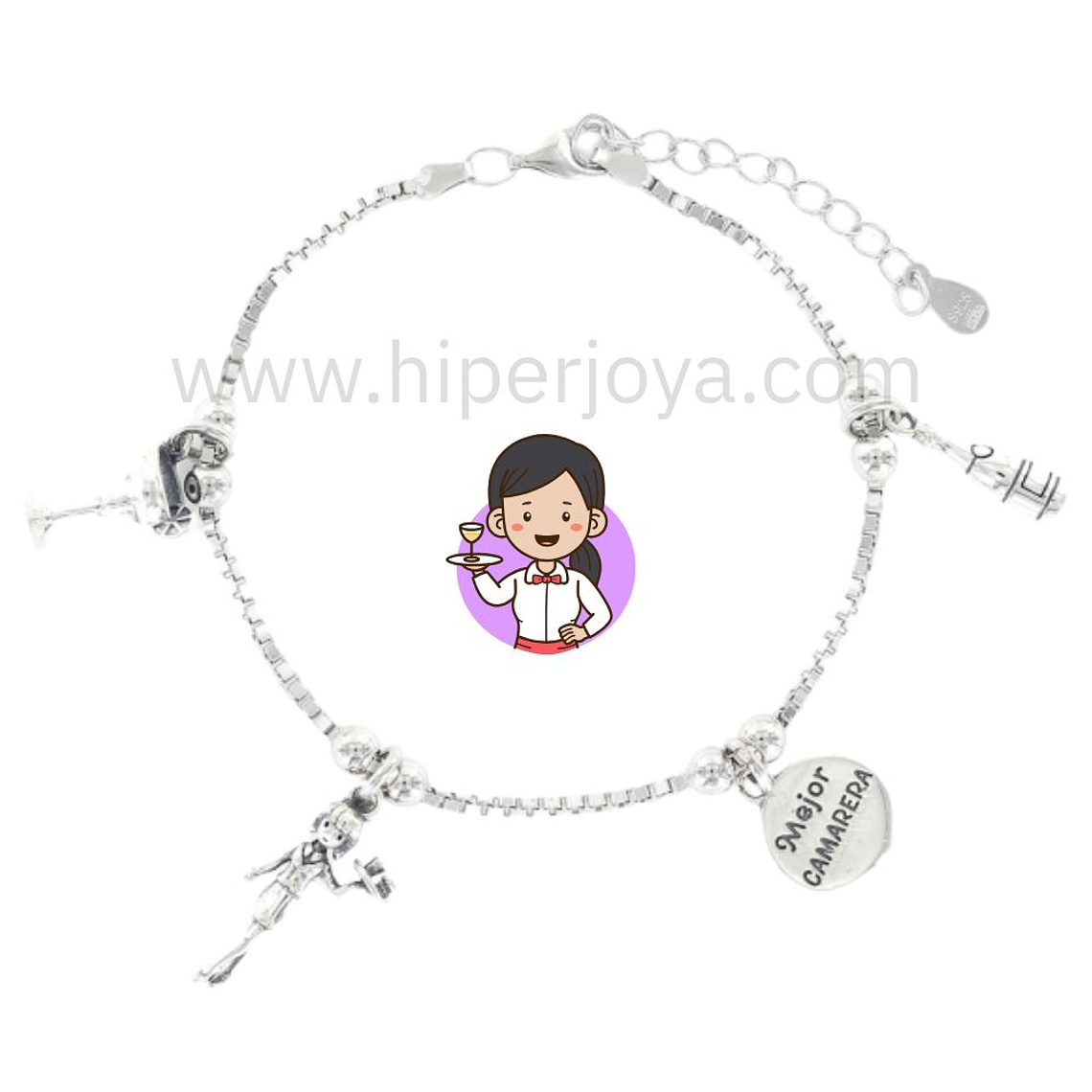 Pulsera de la camarera plata 1