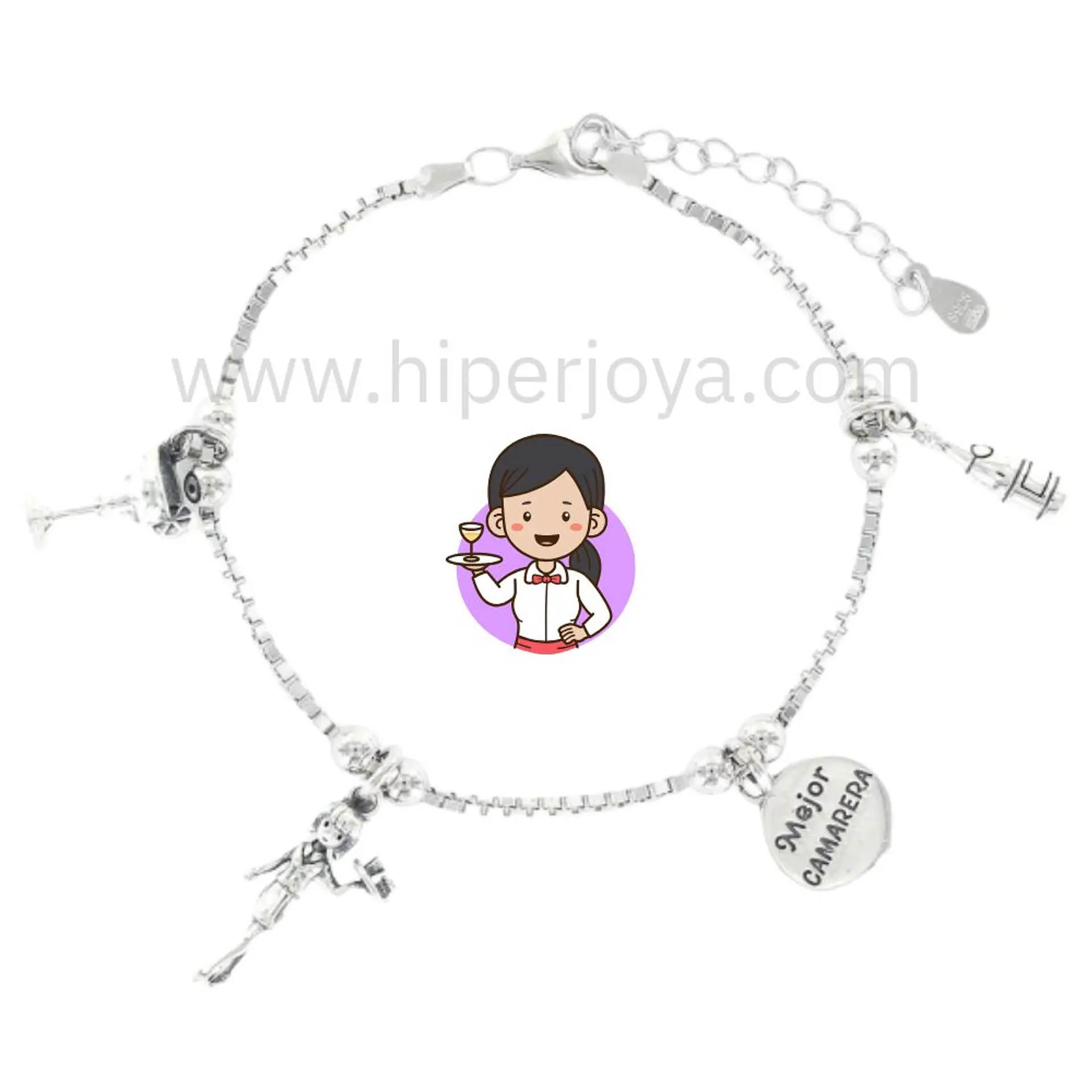 Pulsera de la camarera plata 1