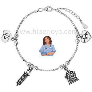 Pulsera de la enfermera plata
