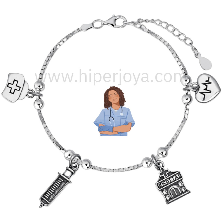 Pulsera de la enfermera plata 1