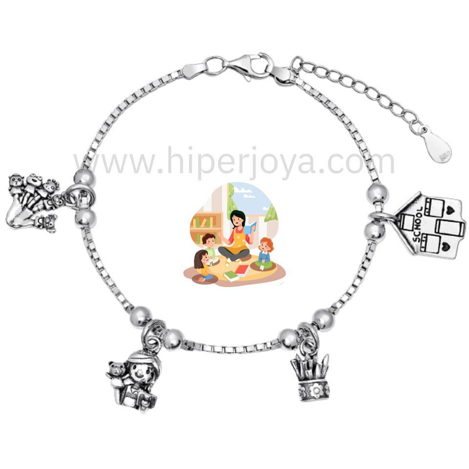 Pulsera de la educadora infantil plata 1
