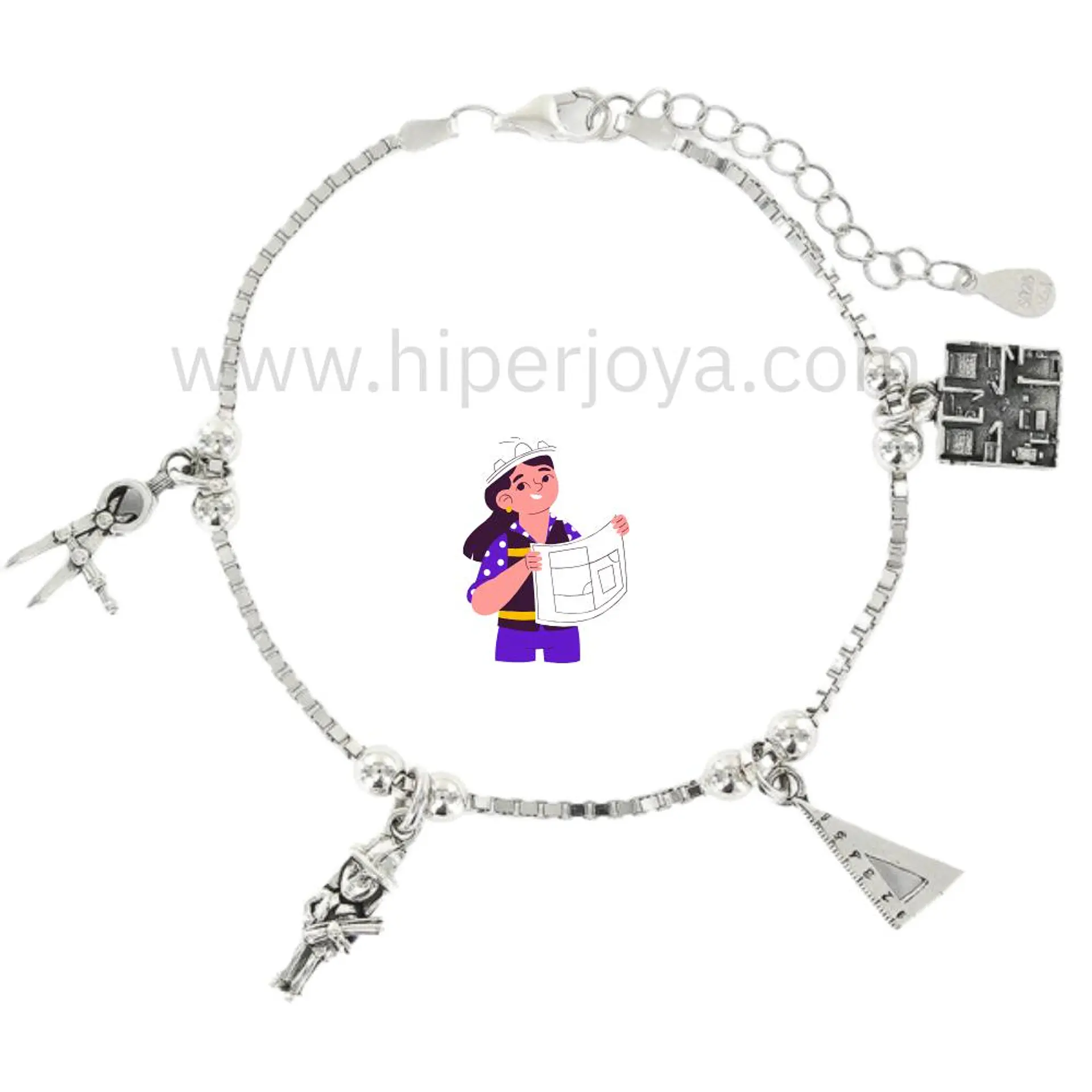 Pulsera de la aparejadora plata 1
