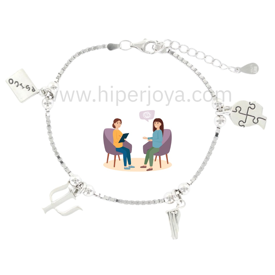 Pulsera de la psicóloga plata  1