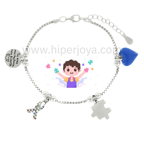 Pulsera del autismo plata