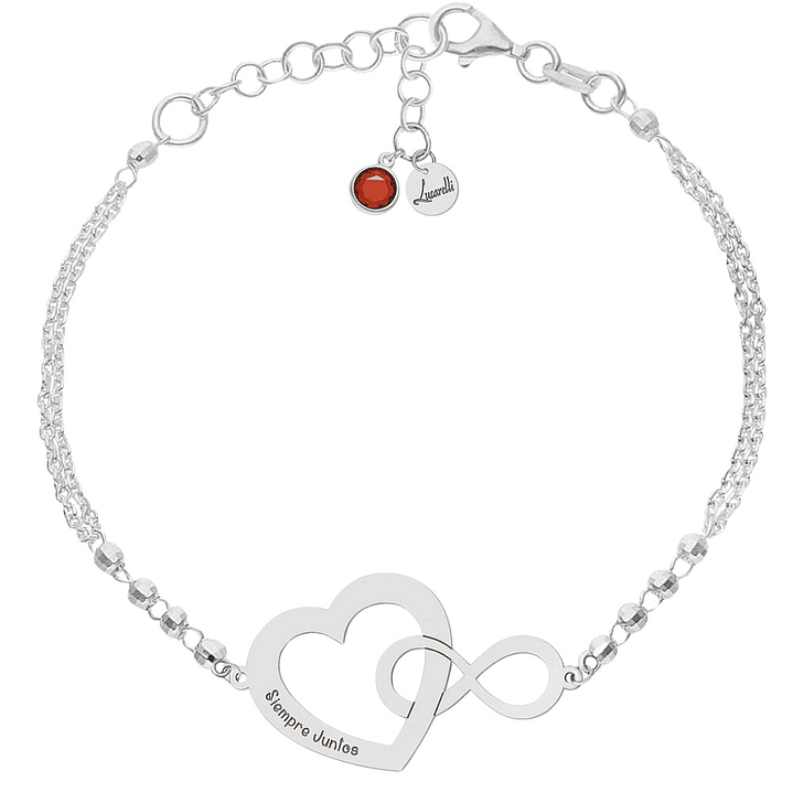 Pulsera personalizada corazón infinito plata 1