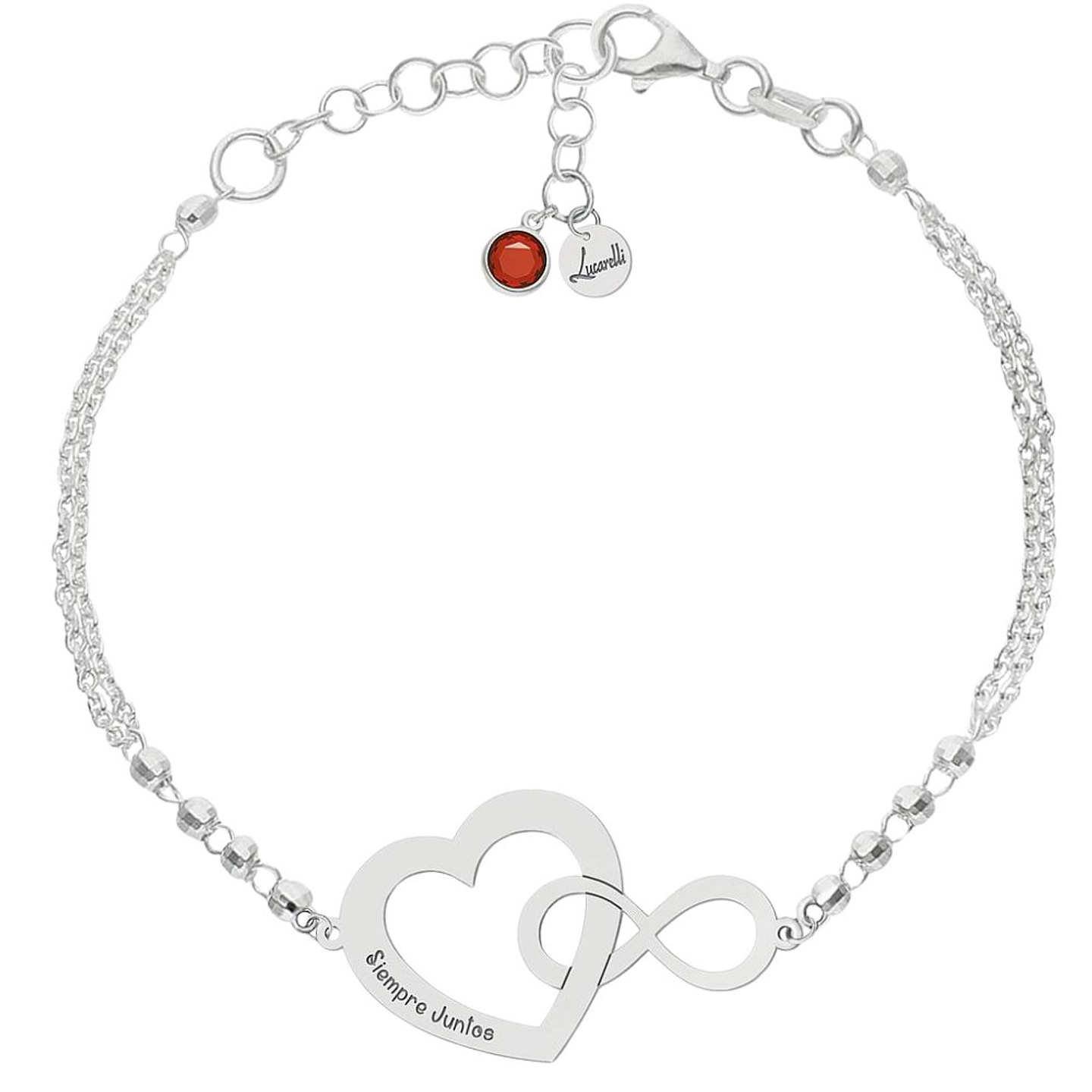 Pulsera personalizada corazón infinito plata 1
