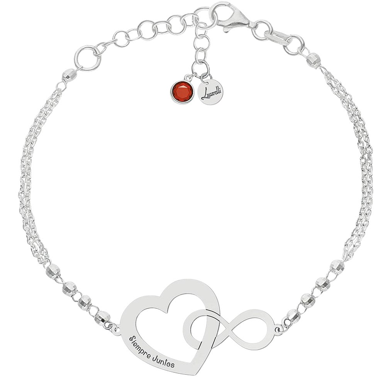 Pulsera personalizada corazón infinito plata 1