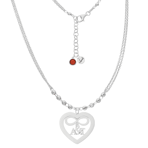 Colgante iniciales corazón plata